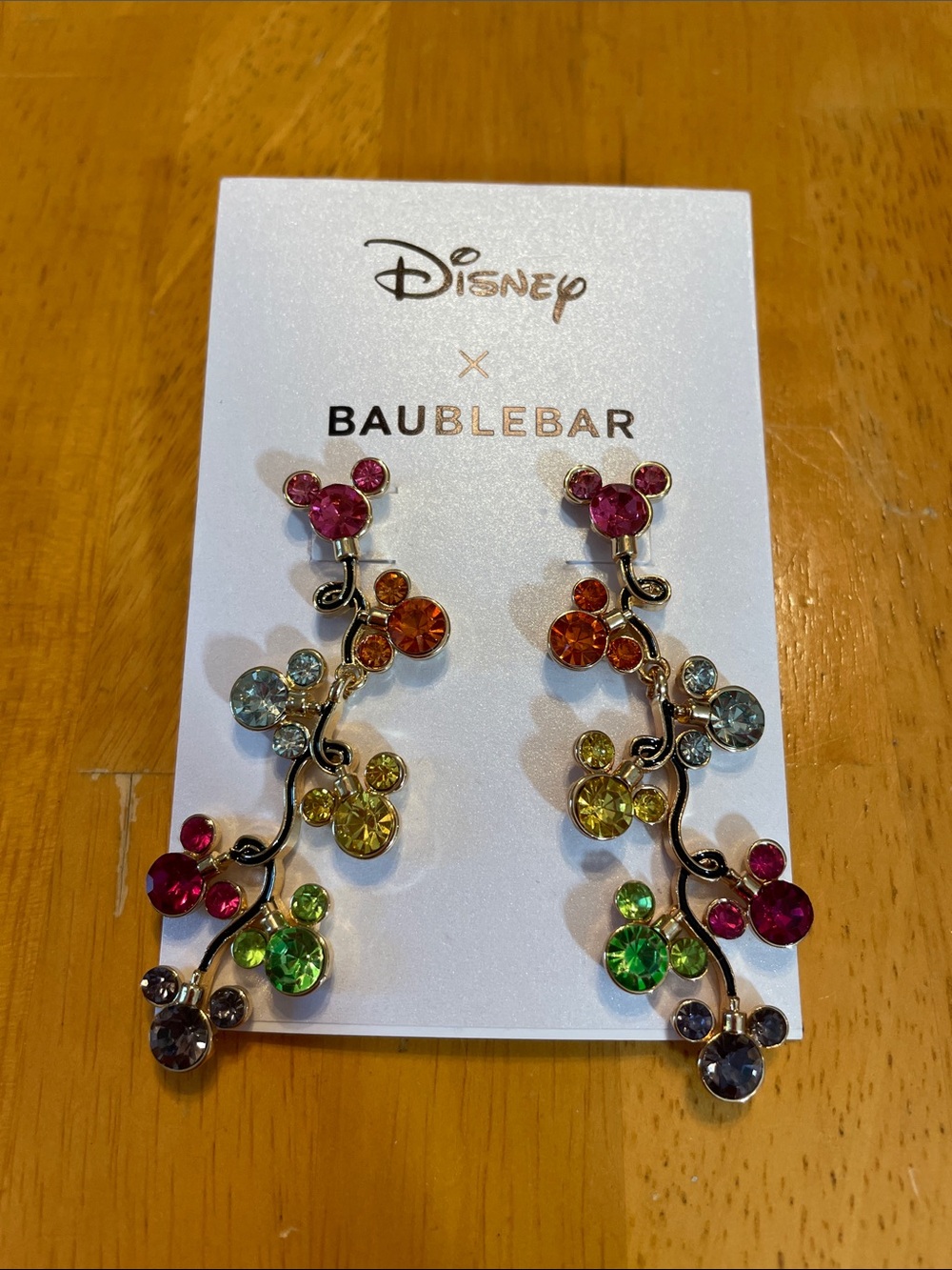 Disney Baublebar Mickey Mouse Christmas Light Earrings New